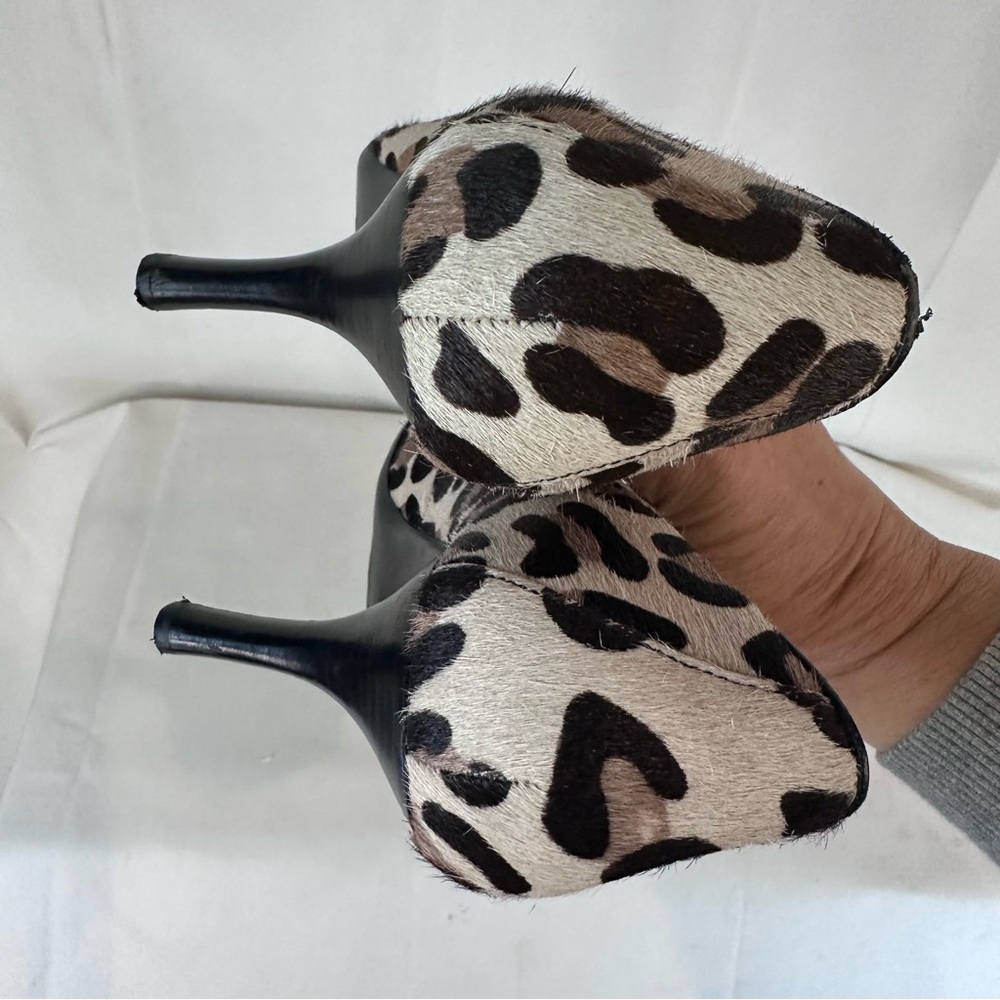 CALVIN KLEIN Women’s Size 9 Shoes Heels Leopard Print Cow Fur Dolly Style - Picture 16 of 16